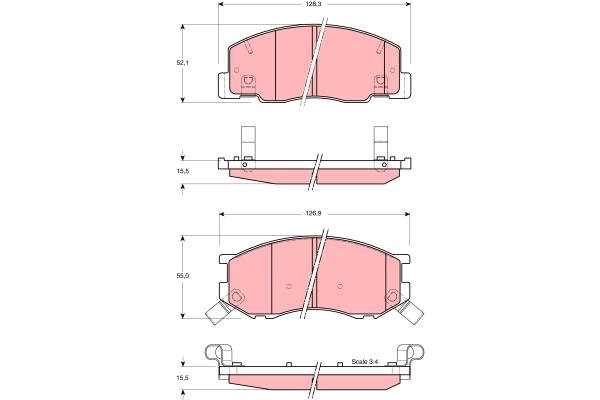 Bromsbeläggsats, Framaxel Trw GDB3157 TRW