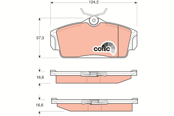 Bromsbeläggsats, Framaxel Trw Cotec GDB3168 TRW