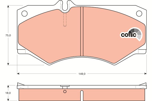 Bromsbeläggsats, Framaxel Trw Cotec GDB317 TRW