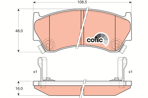 Bromsbeläggsats, Framaxel Trw Cotec GDB3180 TRW