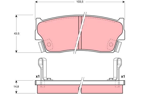 Bromsbeläggsats, Framaxel Trw GDB3183 TRW
