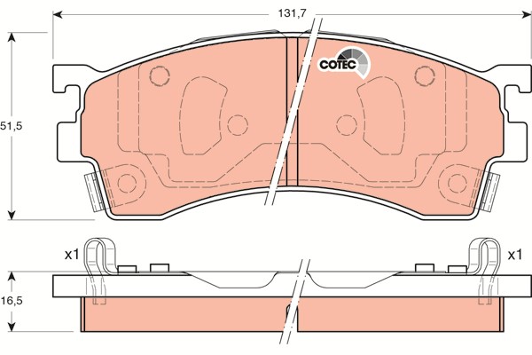 Bromsbeläggsats, Framaxel Trw Cotec GDB3192 TRW