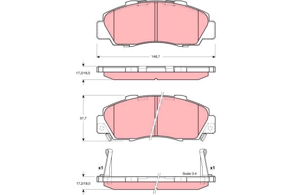 Bromsbeläggsats, Framaxel Trw GDB3196 TRW