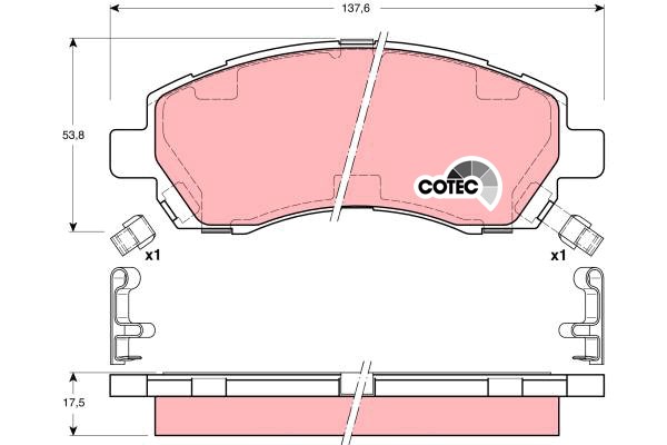 Bromsbeläggsats, Framaxel Trw Cotec GDB3205 TRW