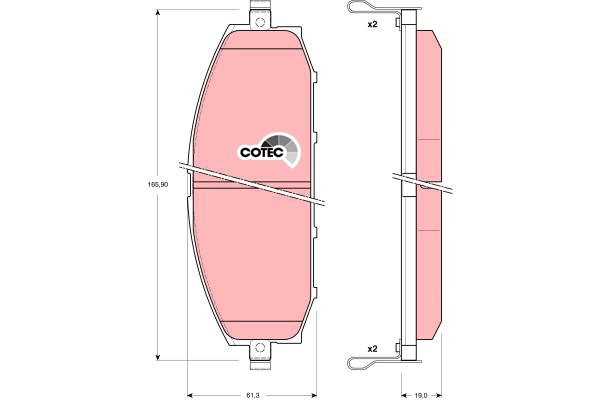 Bromsbeläggsats, Framaxel Trw Cotec GDB3222 TRW