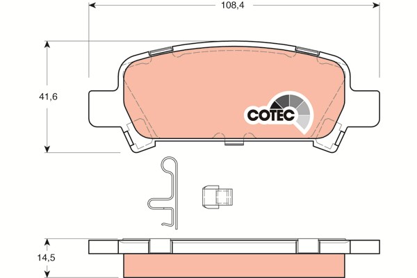 Bromsbeläggsats, Bakaxel Trw Cotec GDB3223 TRW