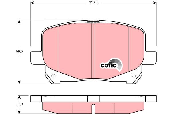 Bromsbeläggsats, Framaxel Trw Cotec GDB3248 TRW