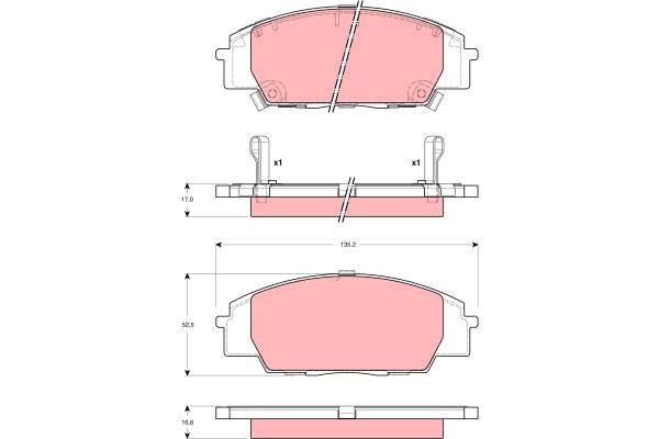Bromsbeläggsats, Framaxel Trw GDB3250 TRW
