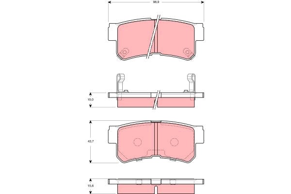 Bromsbeläggsats, Bakaxel Trw GDB3258 TRW Bromsbeläggsats, Bakaxel Trw GDB3258 TRW