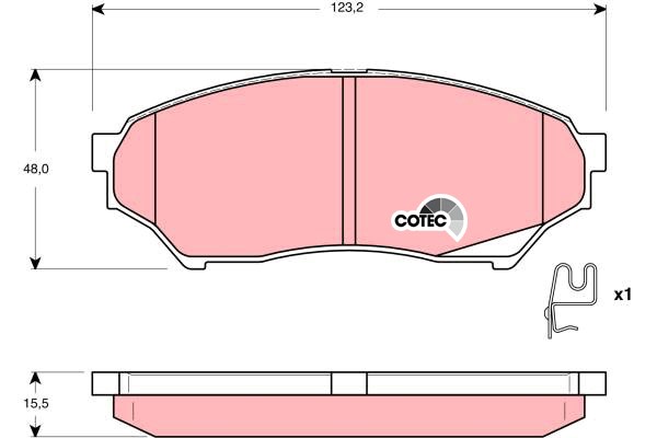 Bromsbeläggsats, Framaxel Trw Cotec GDB3270 TRW