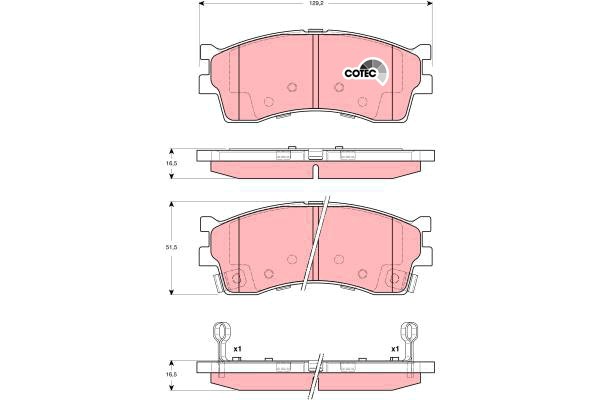 Bromsbeläggsats, Framaxel Trw Cotec GDB3285 TRW