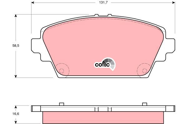 Bromsbeläggsats, Framaxel Trw Cotec GDB3291 TRW