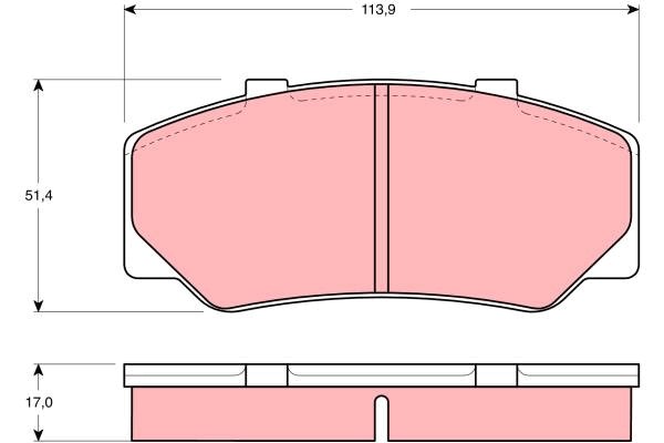 Bromsbeläggsats, Framaxel Trw GDB329 TRW