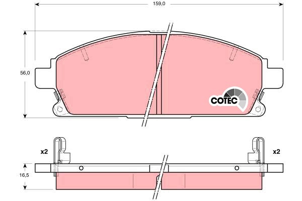 Bromsbeläggsats, Framaxel Trw Cotec GDB3312 TRW