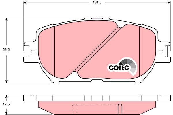 Bromsbeläggsats, Framaxel Trw Cotec GDB3314 TRW