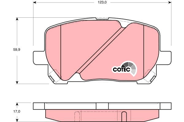 Bromsbeläggsats, Framaxel Trw Cotec GDB3315 TRW