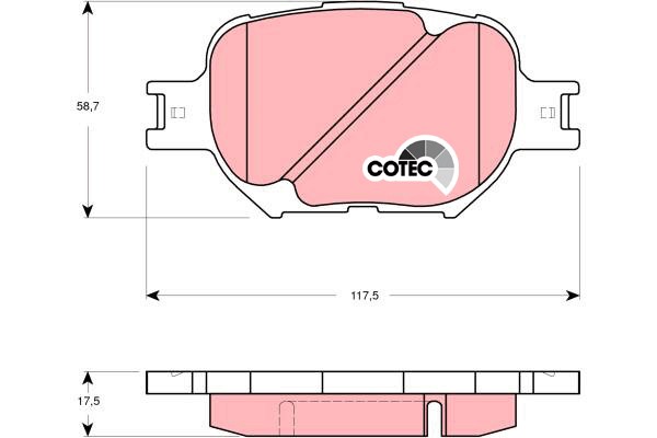 Bromsbeläggsats, Framaxel Trw Cotec GDB3316 TRW