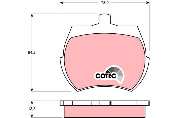 Bromsbeläggsats, Framaxel Trw Cotec GDB332 TRW