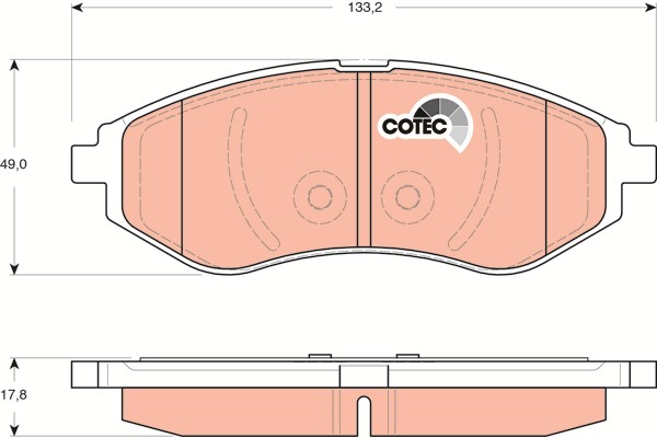 Bromsbeläggsats, Framaxel Trw Cotec GDB3330 TRW