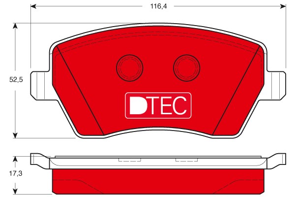 Bromsbeläggsats, Framaxel Trw Dtec cotec GDB3332DTE TRW