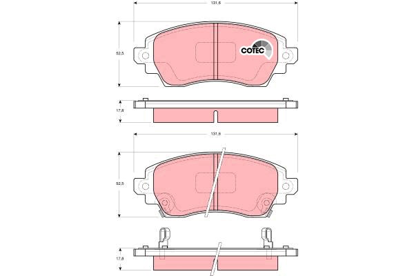 Bromsbeläggsats, Framaxel Trw Cotec GDB3333 TRW