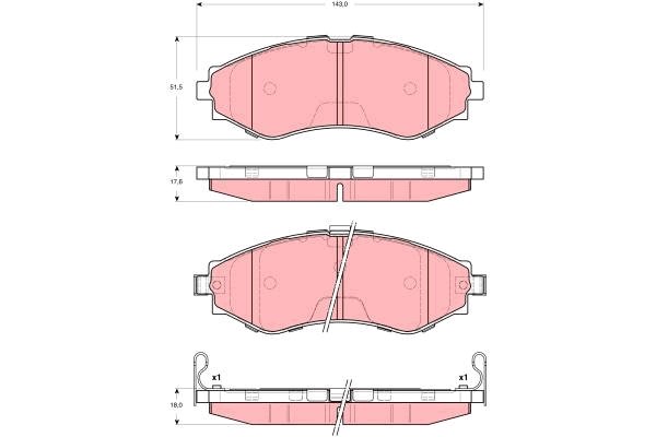 Bromsbeläggsats, Framaxel Trw GDB3345 TRW