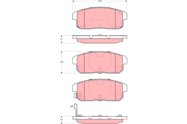 Bromsbeläggsats, Bakaxel Trw GDB3357 TRW Bromsbeläggsats, Bakaxel Trw GDB3357 TRW