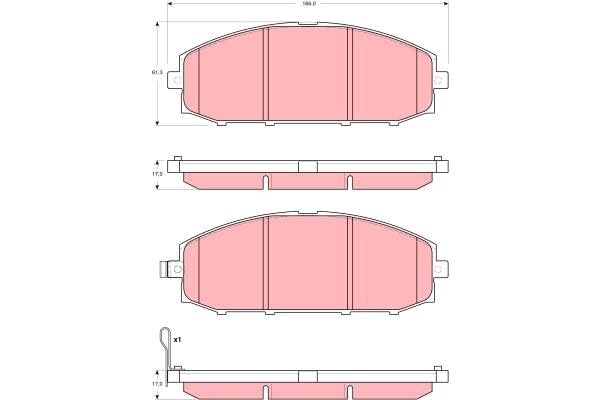 Bromsbeläggsats, Framaxel Trw GDB3361 TRW