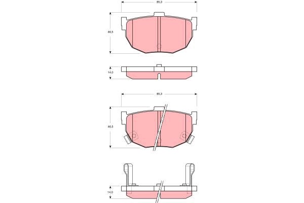 Bromsbeläggsats, Bakaxel Trw GDB3368 TRW Bromsbeläggsats, Bakaxel Trw GDB3368 TRW