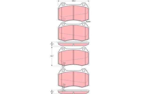 Bromsbeläggsats, Framaxel Trw GDB3381 TRW