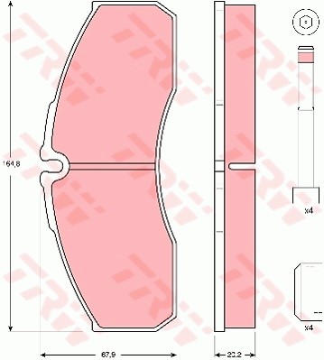 Bromsbeläggsats, Framaxel Trw GDB3385 TRW
