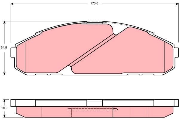 Bromsbeläggsats, Framaxel Trw GDB3394 TRW
