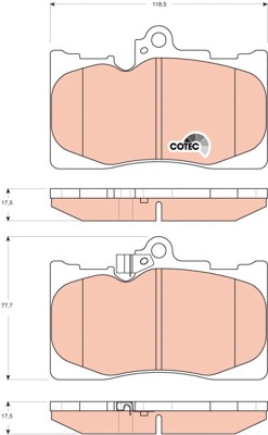 Bromsbeläggsats, Framaxel Trw Cotec GDB3398 TRW