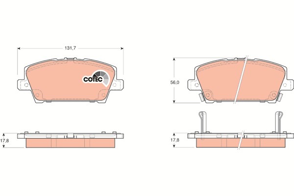 Bromsbeläggsats, Framaxel Trw Cotec GDB3407 TRW