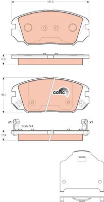 Bromsbeläggsats, Framaxel Trw Cotec GDB3409 TRW