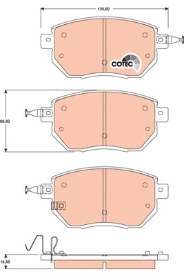 Bromsbeläggsats, Framaxel Trw Cotec GDB3416 TRW