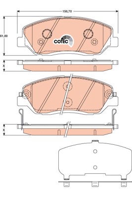Bromsbeläggsats, Framaxel Trw Cotec GDB3418 TRW