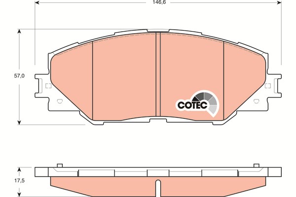 Bromsbeläggsats, Framaxel Trw Cotec GDB3424 TRW