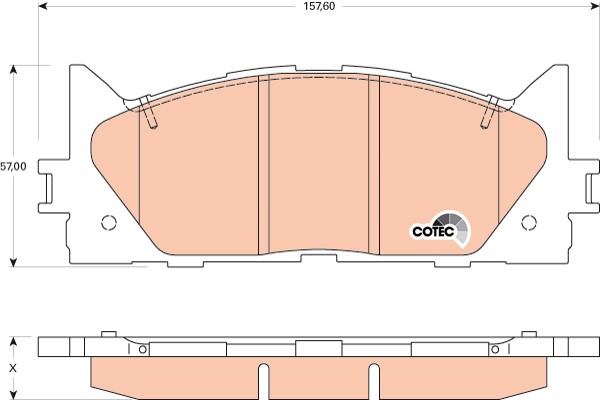 Bromsbeläggsats, Framaxel Trw Cotec GDB3429 TRW