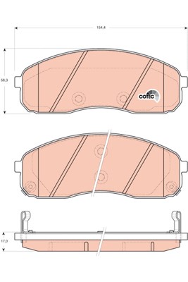 Bromsbeläggsats, Framaxel Trw Cotec GDB3433 TRW
