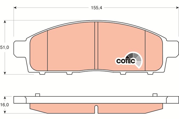 Bromsbeläggsats, Framaxel Trw Cotec GDB3435 TRW