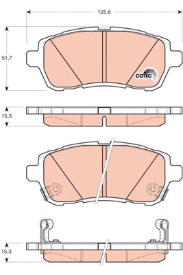 Bromsbeläggsats, Framaxel Trw Cotec GDB3437 TRW