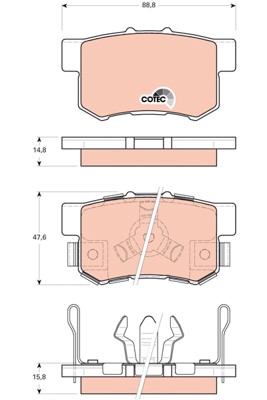 Bromsbeläggsats, Bakaxel Trw Cotec GDB3438 TRW