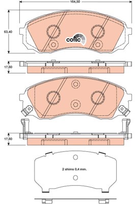 Bromsbeläggsats, Framaxel Trw Cotec GDB3448 TRW