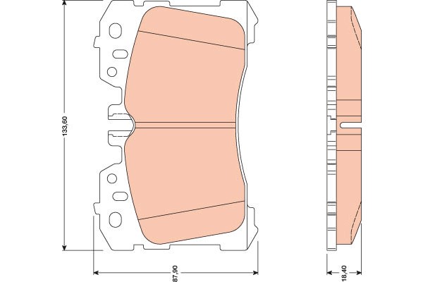 Bromsbeläggsats, Framaxel, Bakaxel Trw GDB3473 TRW
