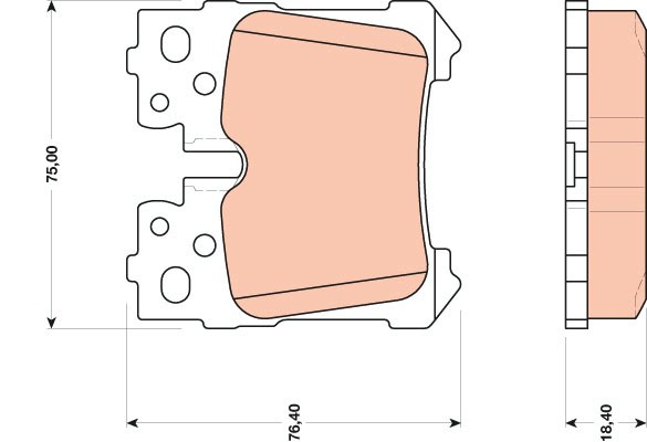 Bromsbeläggsats, Bakaxel Trw GDB3475 TRW