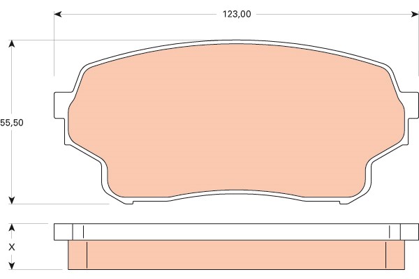 Bromsbeläggsats, Framaxel Trw GDB3490 TRW