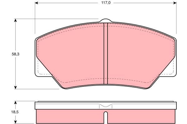 Bromsbeläggsats, Framaxel Trw GDB349 TRW