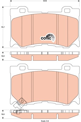Bromsbeläggsats, Framaxel Trw Cotec GDB3505 TRW