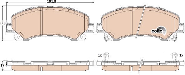 Bromsbeläggsats, Framaxel Trw Cotec GDB3545 TRW